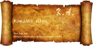 Komjáti Alex névjegykártya