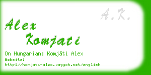 alex komjati business card